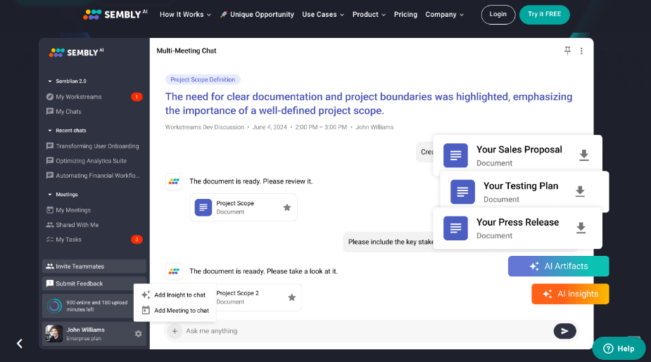 Project Management Tool - Sembly AI