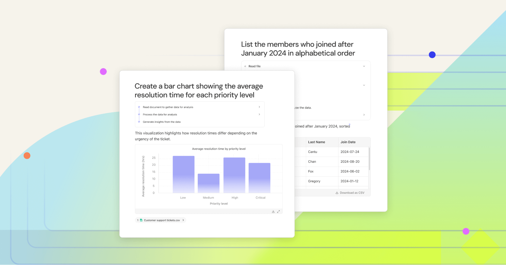 Interface of Glean as an AI Reporting Tool