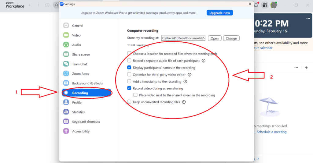 Step 4: Under “Computer recording,” you can - Sembly