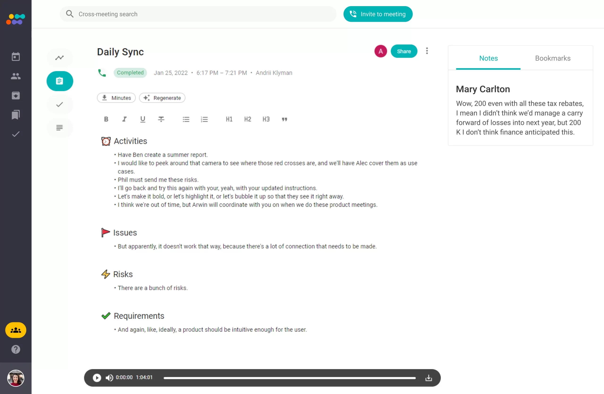 Sembly Automated AI Meeting Minutes
