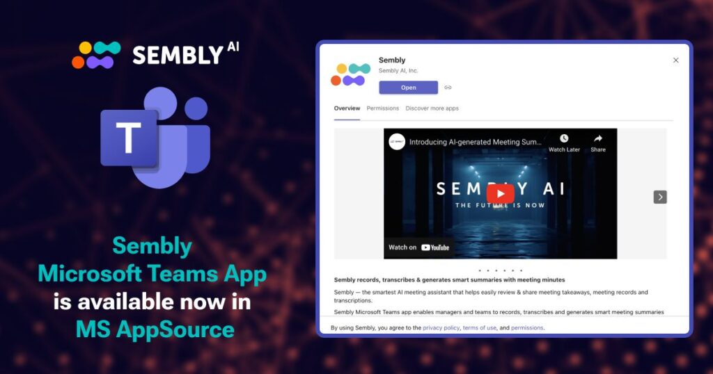 Sembly Microsoft Team App