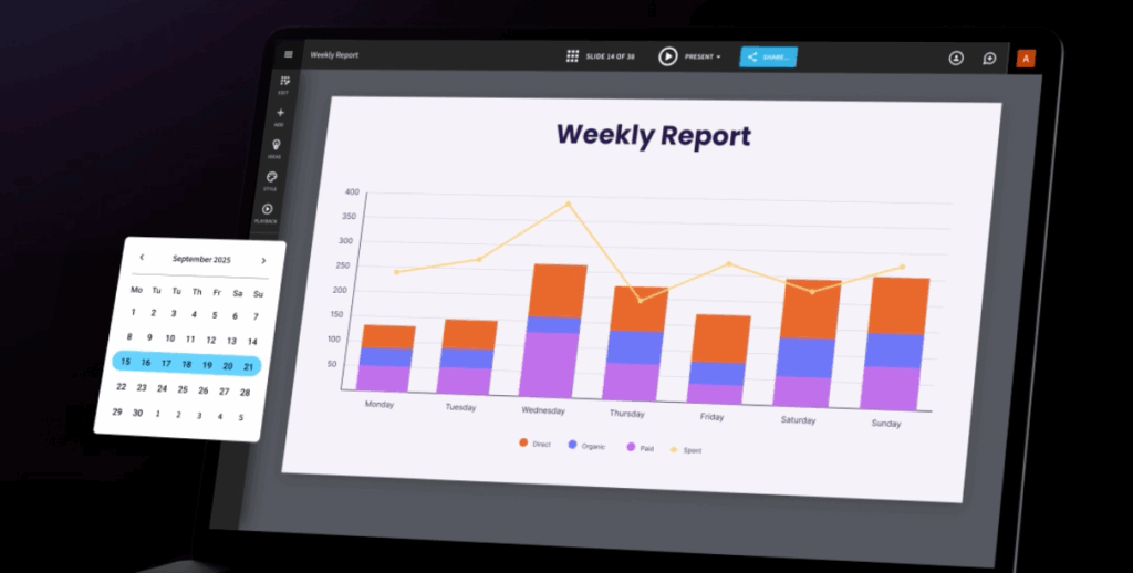 Interface of Beautiful AI as an AI Reporting Tool