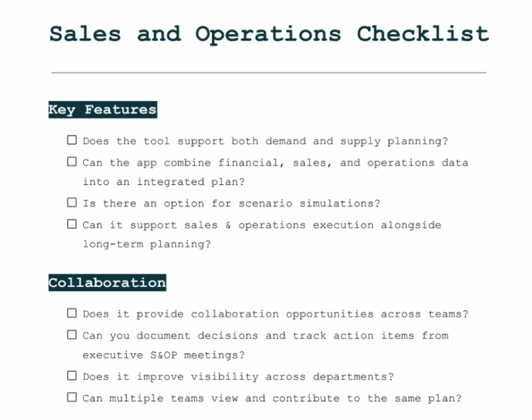 Sales and Operations Planning (SOP): A Detailed Guide - Sembly