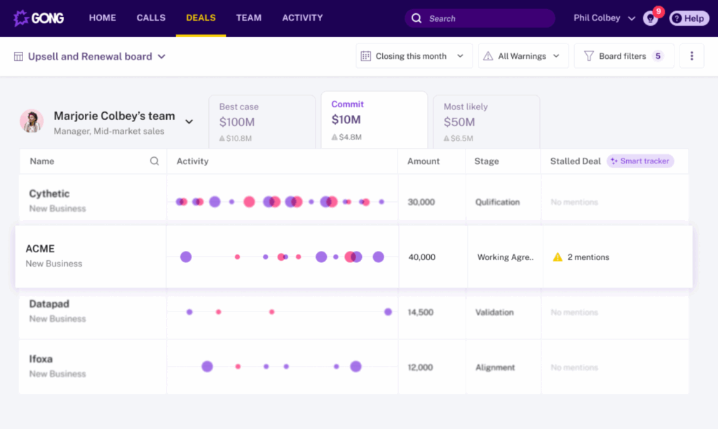 Best Conversation Intelligence Software for 2025 - Gong as option two