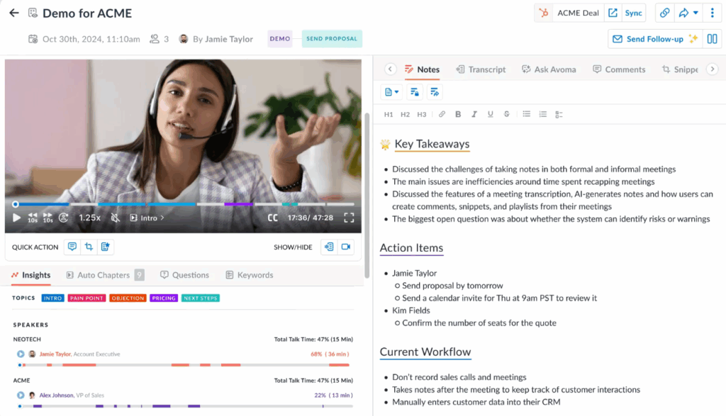 Best Conversation Intelligence Software for 2025 - Avoma as option seven