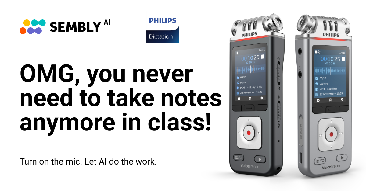 Introducing Philips VoiceTracer + Sembly AI