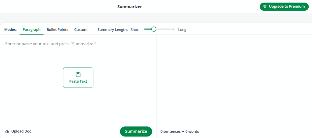 How to Write an Objective Summary - Quillbot Interface