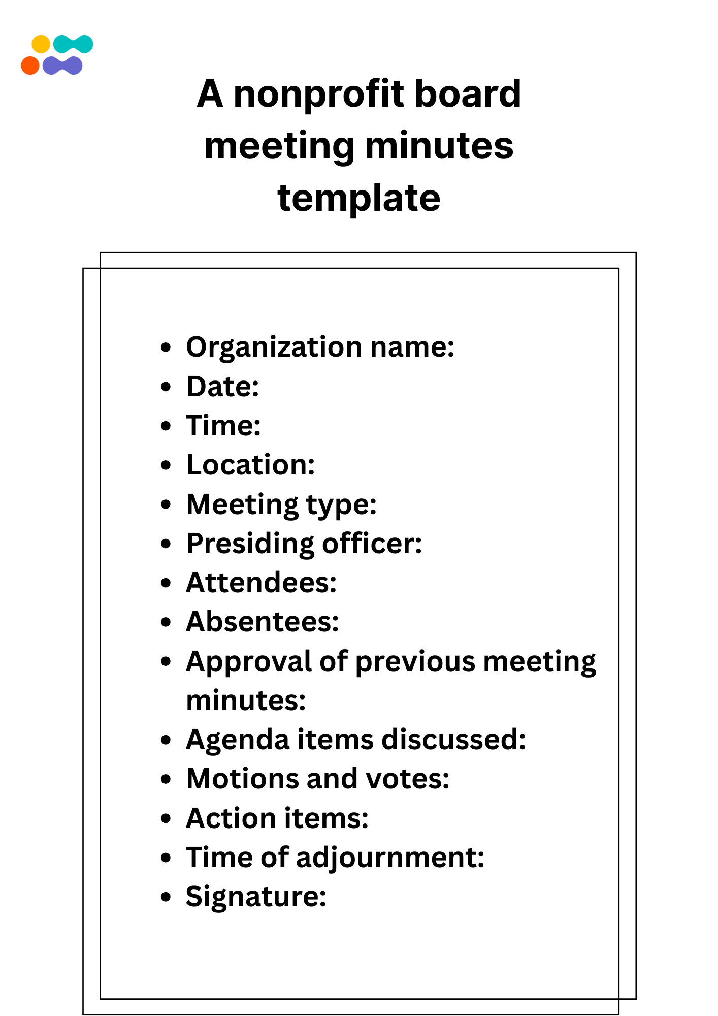 A nonprofit board meeting minutes template