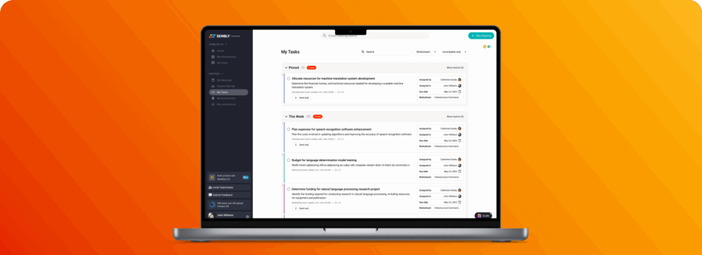 All in one: Transcripts, analytics, insights and reporting - Say goodbye to unproductive discussions and hello to actionable results. With Tasks, we’re revolutionizing the way your team manages tasks, empowering you to achieve more than ever before.