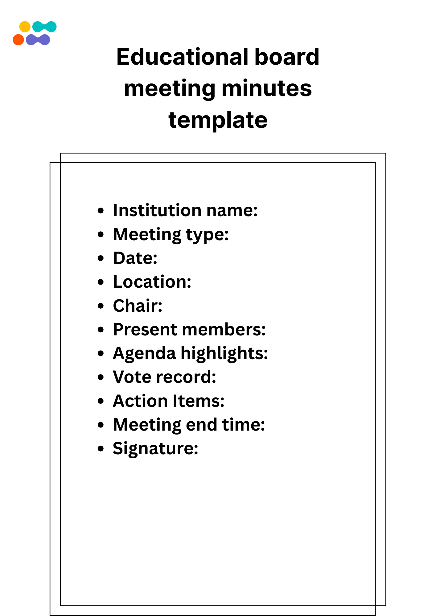An educational board meeting minutes template