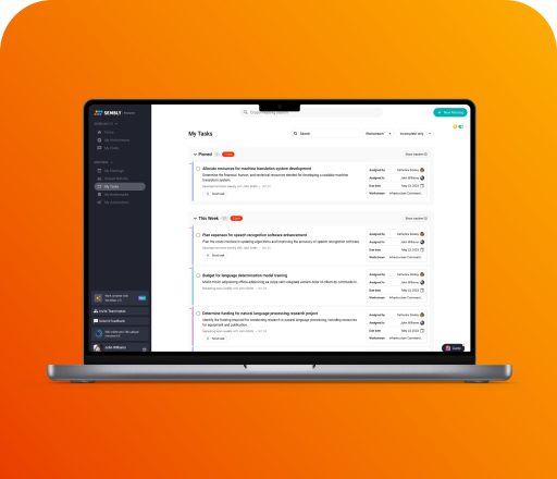 Sembly Tasks: Benefits for the entire team - Task Optimization - Say goodbye to unproductive discussions and hello to actionable results. With Tasks, we’re revolutionizing the way your team manages tasks, empowering you to achieve more than ever before.