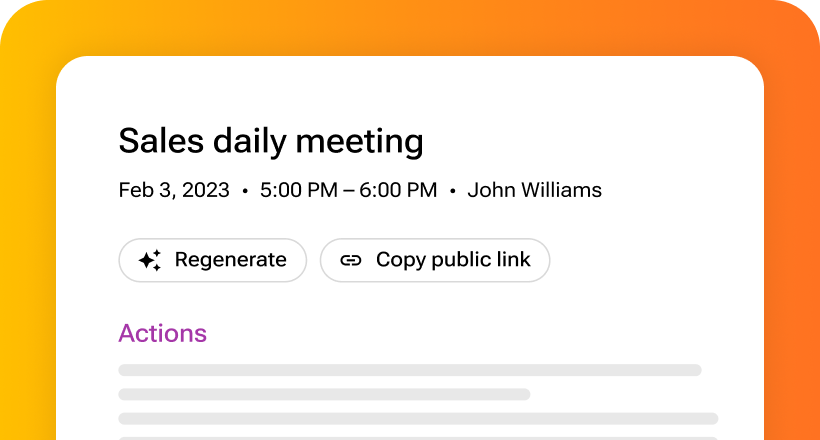 Smart meeting summaries and insights - Save time with automatic summaries that highlight decisions, action items, and risks from your meetings. Sembly transforms raw conversations into organized, easy-to-digest insights. - Sembly AI