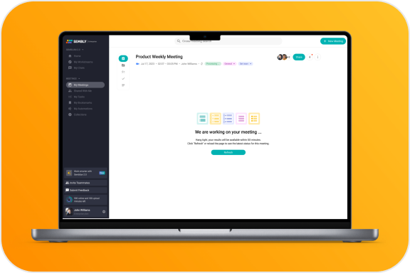 Auto-notes - Sembly's AI transcriptions make note-taking redundant, providing seamless meeting records for teams of all sizes. - Boost meetings with Sembly AI, turning conversations into valuable outcomes with transcription and insights for better collaboration.