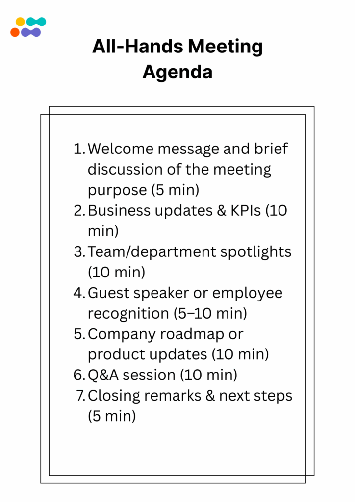 All Hands Meeting - An Example of the Effective Agenda