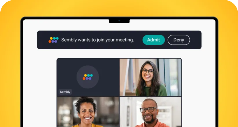 Calendar Sync - Sembly joins calls, introduces itself, and records, even if you're absent.