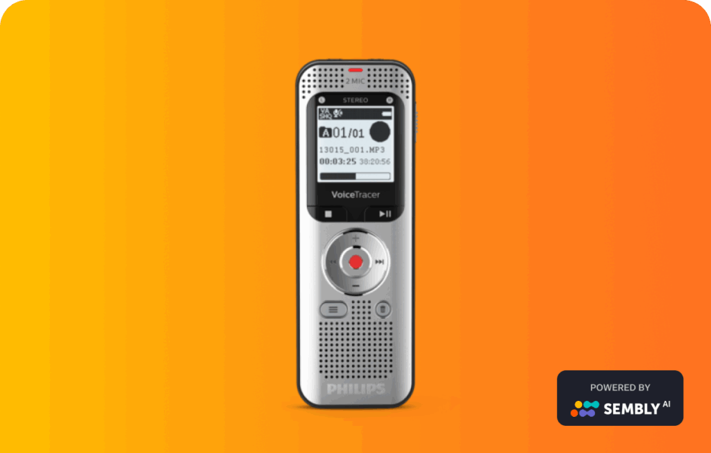 Exceptional recording, automatic speech-to-text -Philips VoiceTracer Audio Recorder
