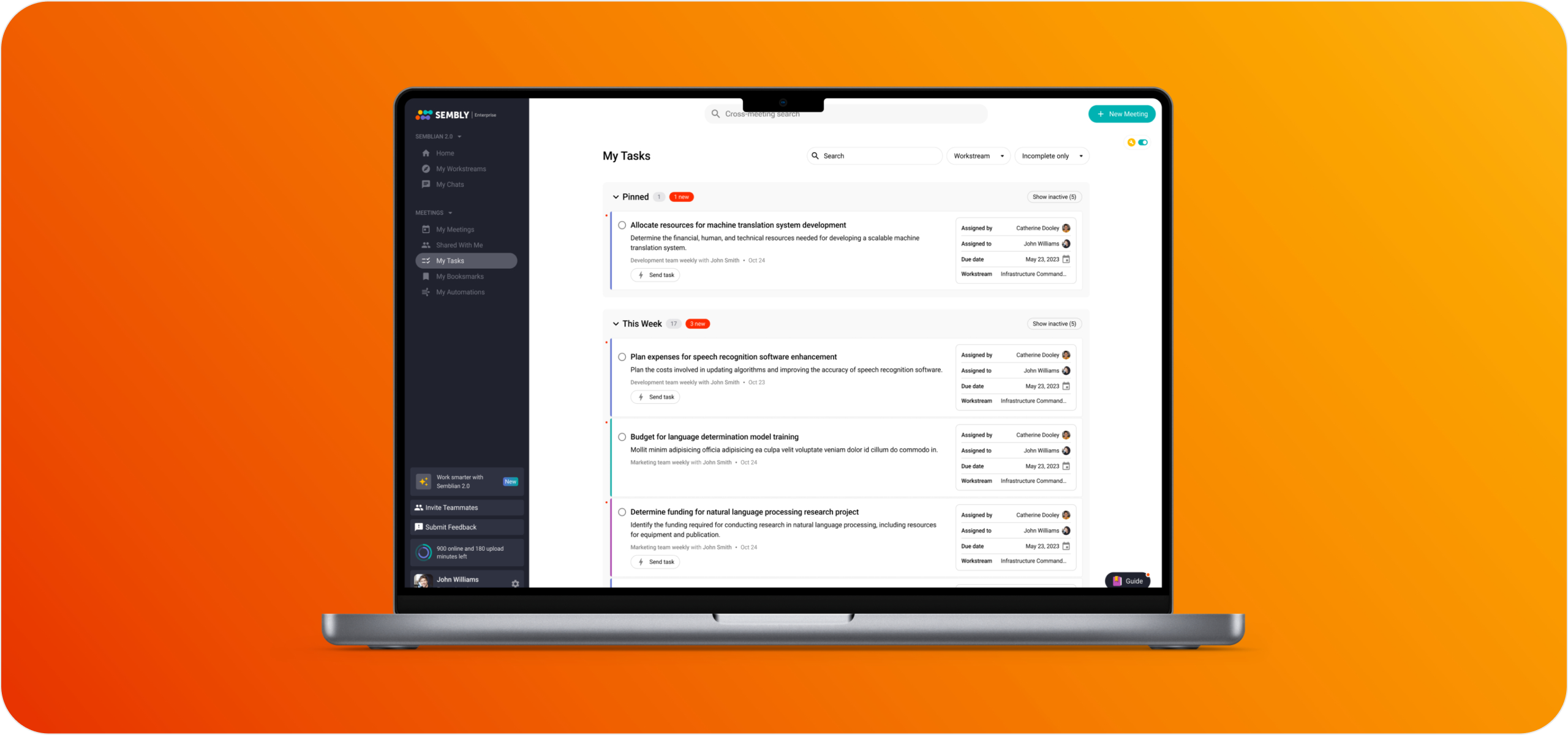 Sharp Notes - Creates precise meeting notes with highlights, key updates, future projections, or announcements that are easy to share and export.