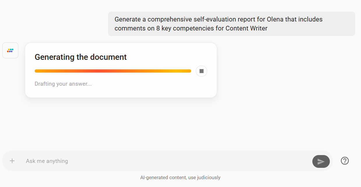 An Image Showing How Sembly Can Generate a Self-Evaluation Report