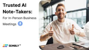 An Image Banner for the Article about Trusted AI Note-Takers for In-Person Meetings