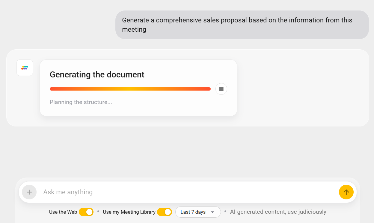 An Image Showing How Sembly Can Generate Proposals Based on Meeting Content